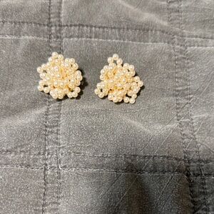 Clip on pearl earrings